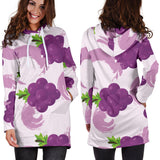 Cute Grape Pattern Women'S Hoodie Dress