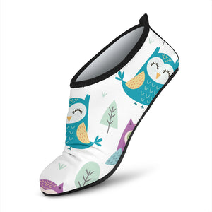 Cute Owl Pattern Aqua Shoes