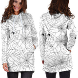 Spider Web Cobweb Pattern White Background Women'S Hoodie Dress