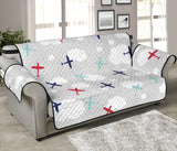 Airplane cloud grey background Sofa Cover Protector