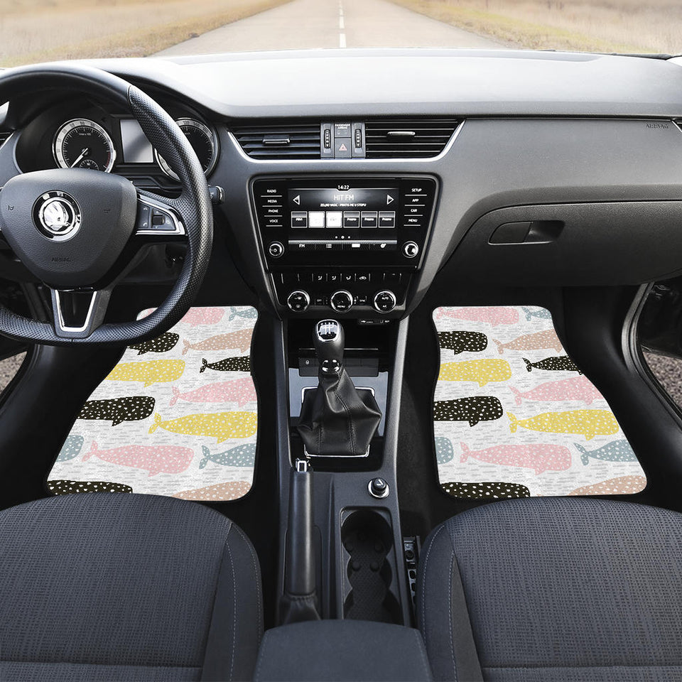 Whale Dot Pattern Front And Back Car Mats