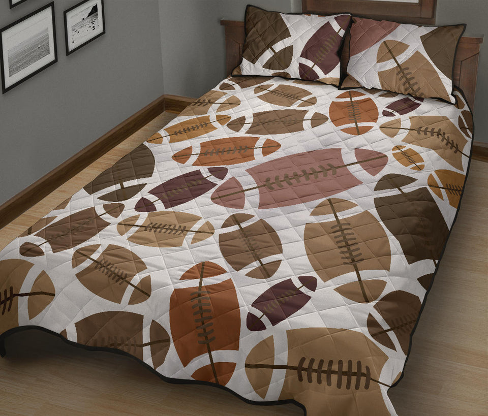 American football ball pattern Quilt Bed Set