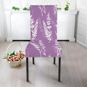 Lavender Flowers Purple Pattern Dining Chair Slipcover