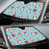 Cute Penguin Christmas  Design Pattern Car Sun Shade