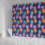Pineapples Pattern Zigzag Background Shower Curtain Fulfilled In US