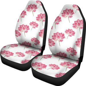 Pink Lotus Waterlily Pattern Universal Fit Car Seat Covers