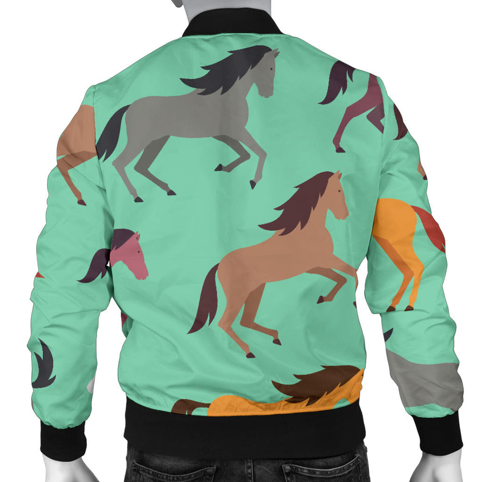 Colorful Horses Pattern Men'S Bomber Jacket