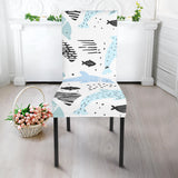 Cute Dolphins Childish Style Pattern Dining Chair Slipcover