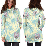 French Bulldog Hawaii Blackground Women'S Hoodie Dress