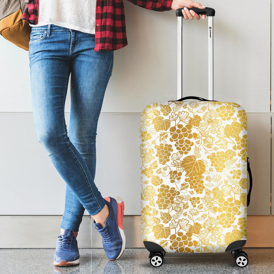 Gold Grape Pattern Luggage Covers