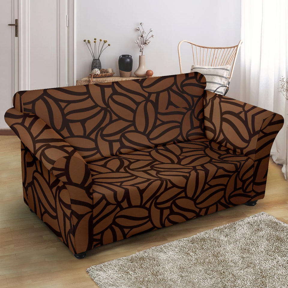 Coffee Bean Pattern Loveseat Couch Slipcover
