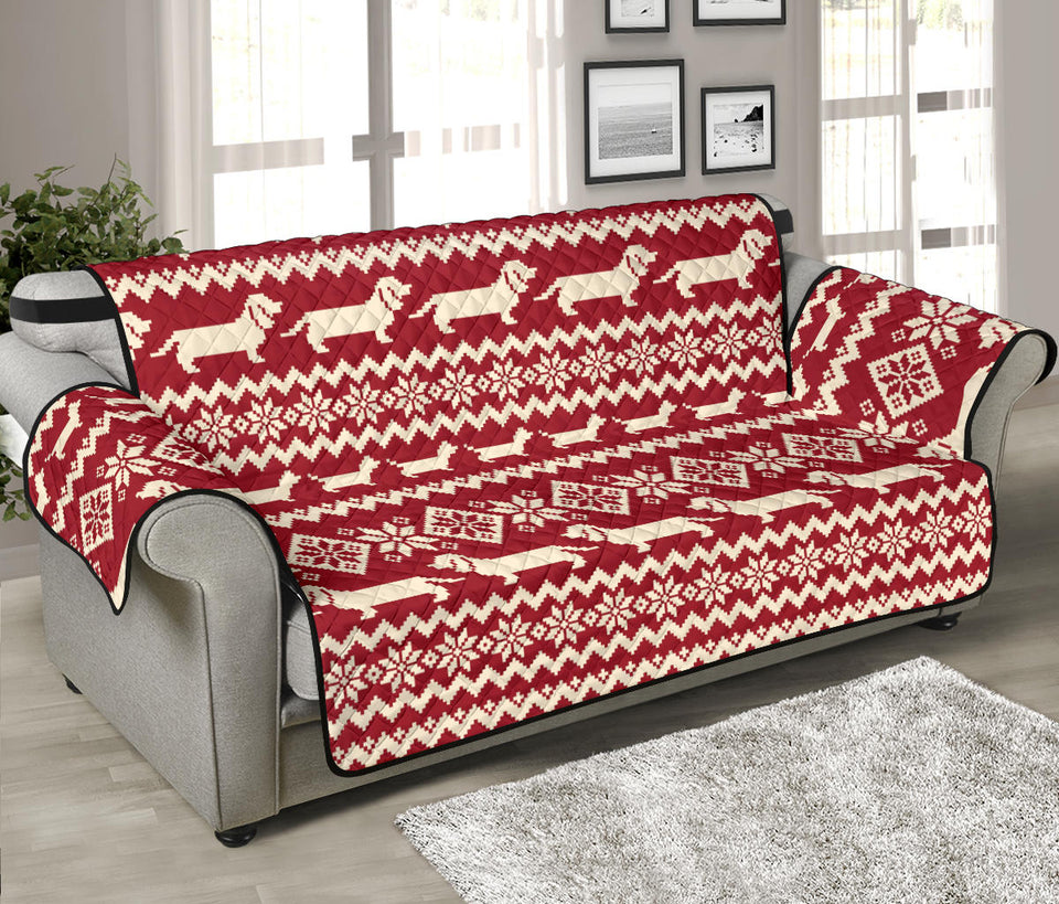 Dachshund Nordic pattern Sofa Cover Protector
