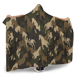 Horse Camo Camouflage Pattern Hooded Blanket