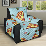 Hand drawn pizza blue background Recliner Cover Protector