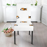 Cute Beagle Dog Sleeping Pattern Dining Chair Slipcover
