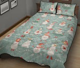 Cute snowman pattern Quilt Bed Set