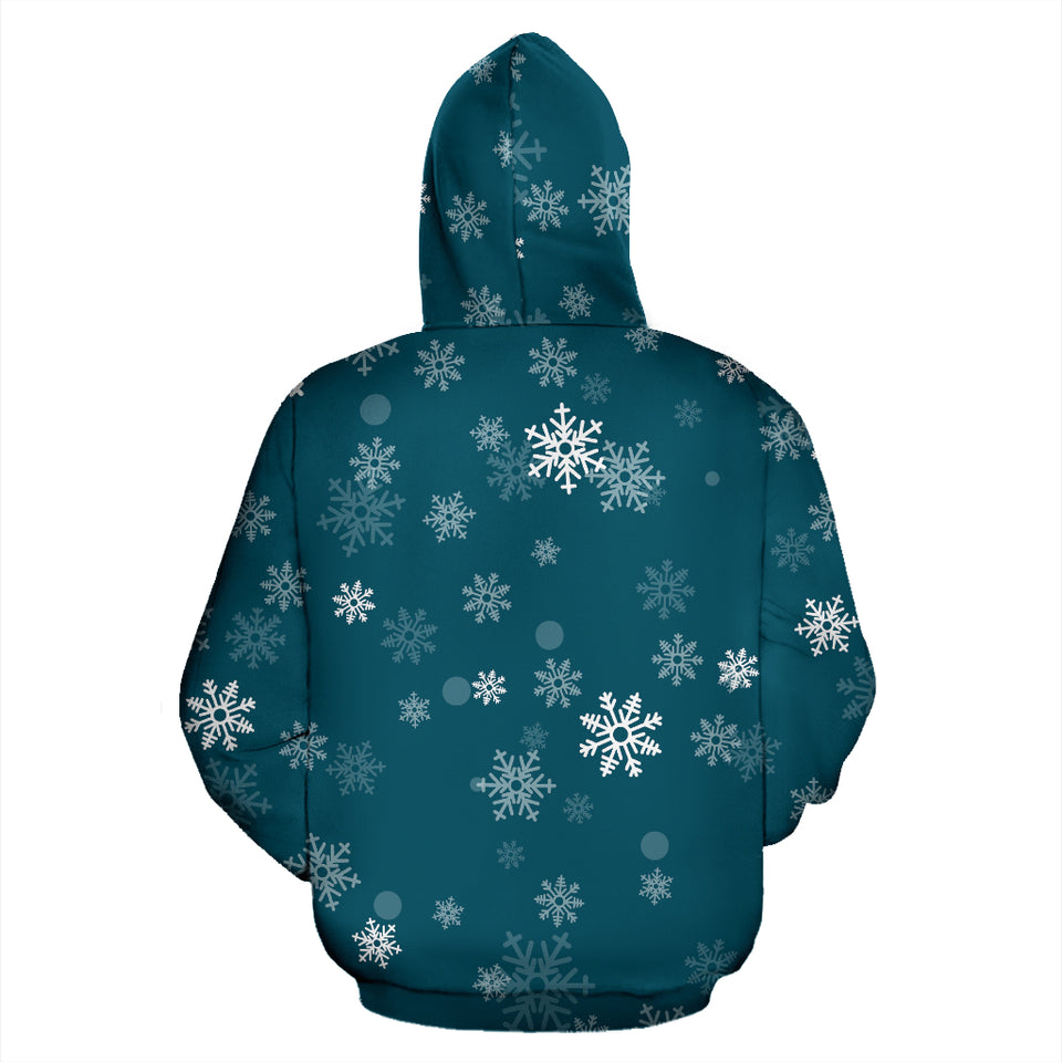 Snowflake Pattern Dark Background Zip Up Hoodie