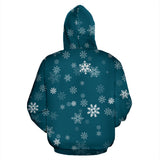 Snowflake Pattern Dark Background Zip Up Hoodie