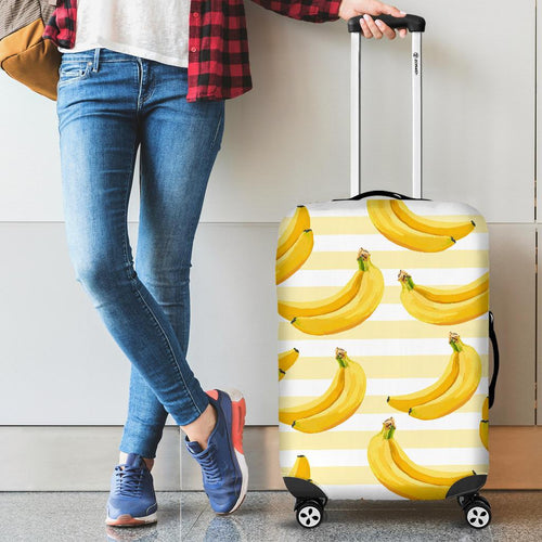Banana Pattern Blackground Cabin Suitcases Luggages