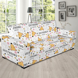 Greyhound Pattern Print Design 03 Sofa Slipcover
