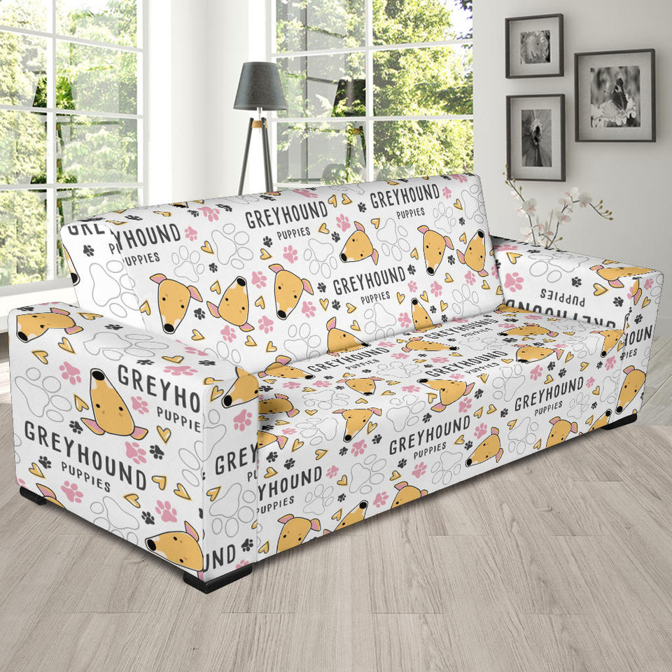 Greyhound Pattern Print Design 03 Sofa Slipcover
