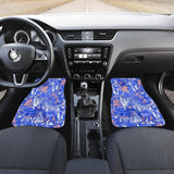 White Bengal Tigers Pattern Front And Back Car Mats