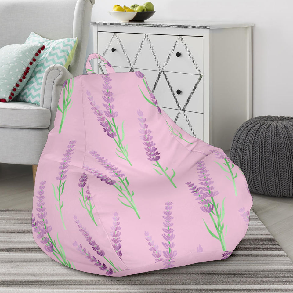 Lavender Pattern Pink Background Bean Bag Cover