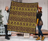 Egypt Hieroglyphics Pattern Print Design 03 Premium Quilt