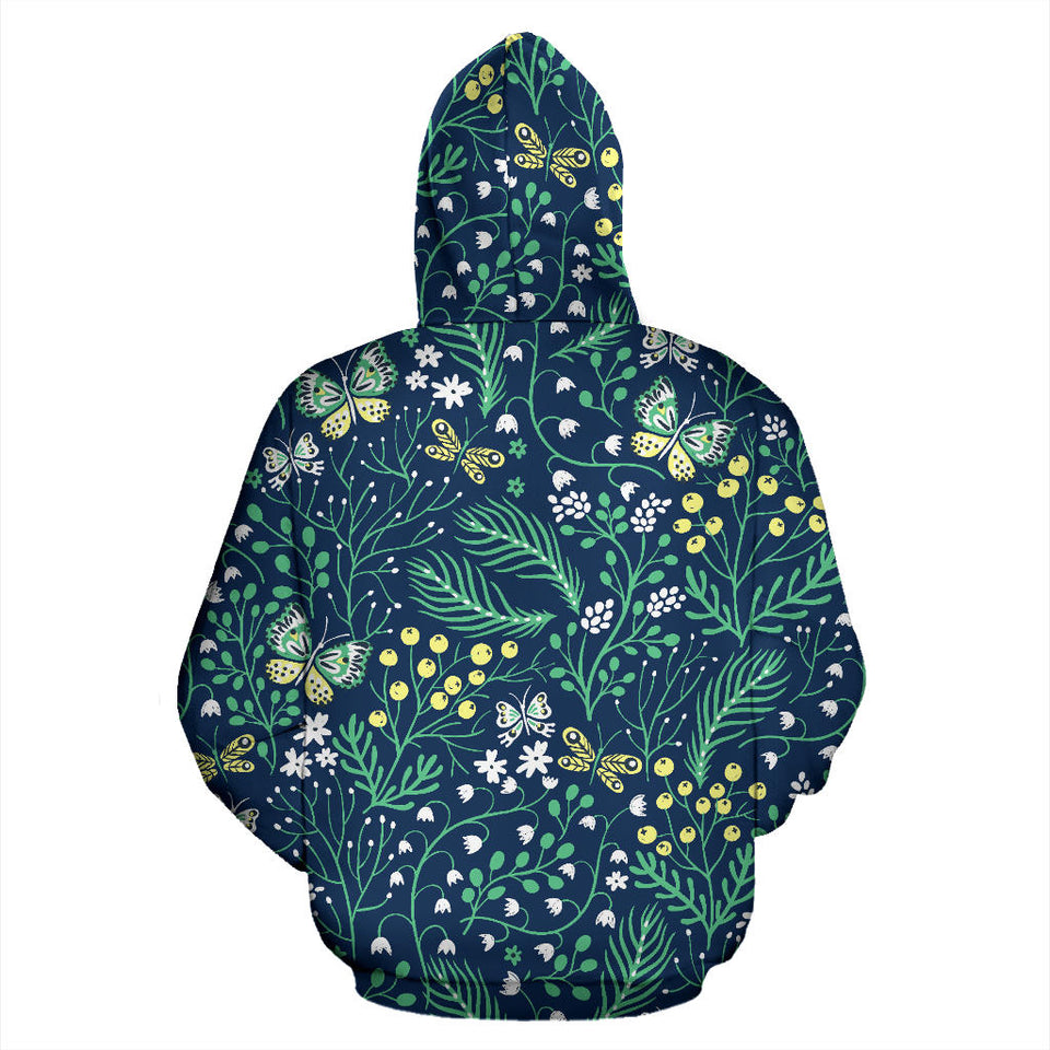 Butterfly Leaves Pattern Men Women Pullover Hoodie