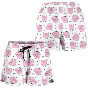 Pig Pattern Print Design 03 Women Shorts