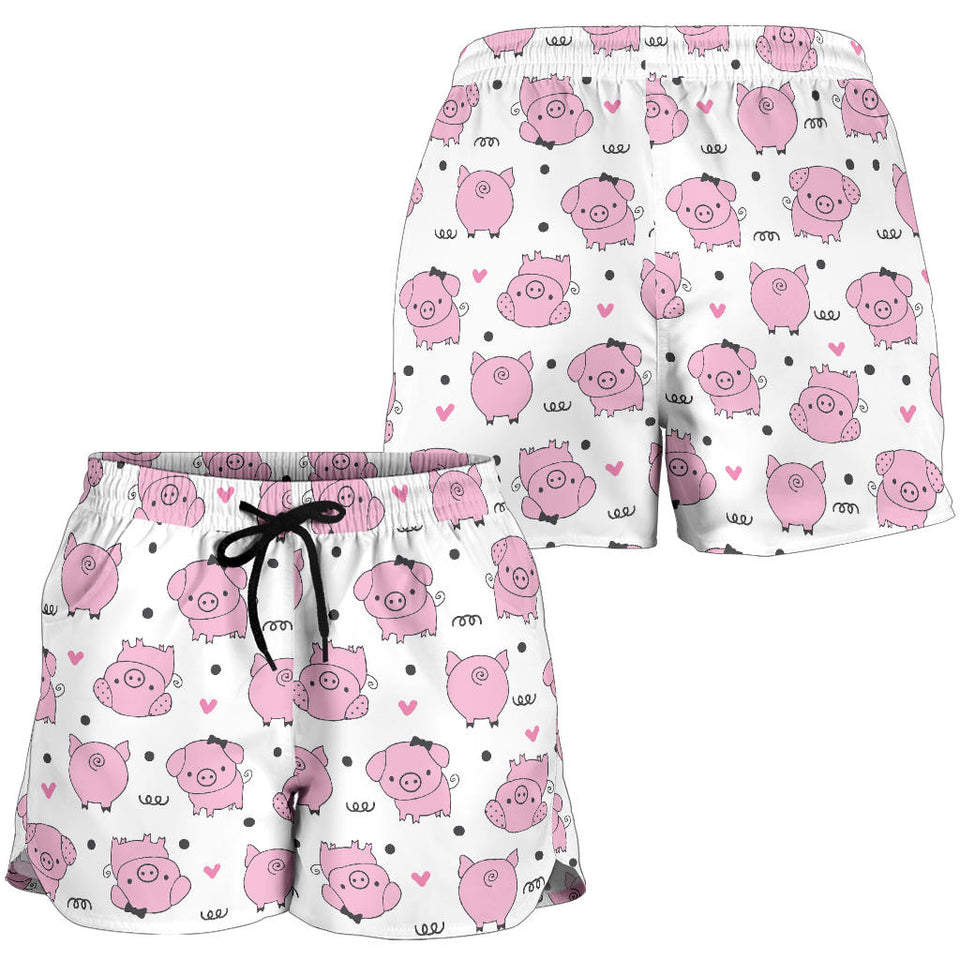 Pig Pattern Print Design 03 Women Shorts