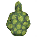 Hop Pattern Hop Cone Background Zip Up Hoodie