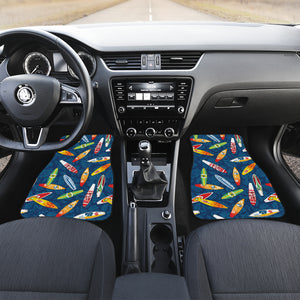 Surfboard Pattern Print Design 01 Front and Back Car Mats