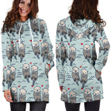 Lovely Sea Otter Pattern Women'S Hoodie Dress