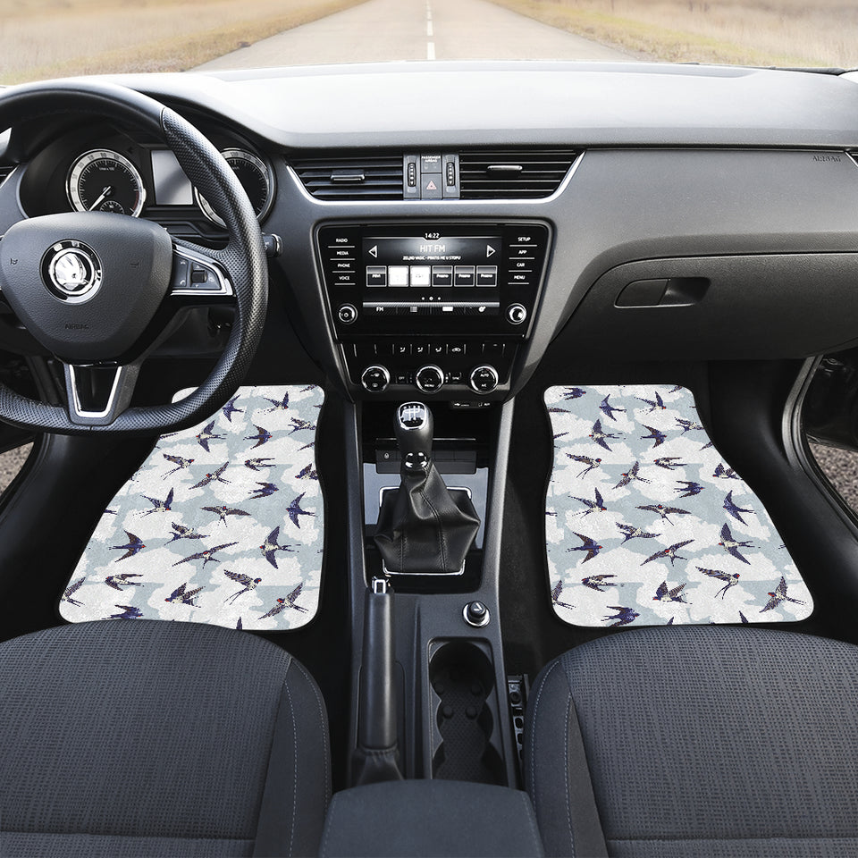 Swallow Pattern Print Design 05 Front and Back Car Mats