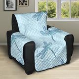 Dragonfly pattern blue background Recliner Cover Protector