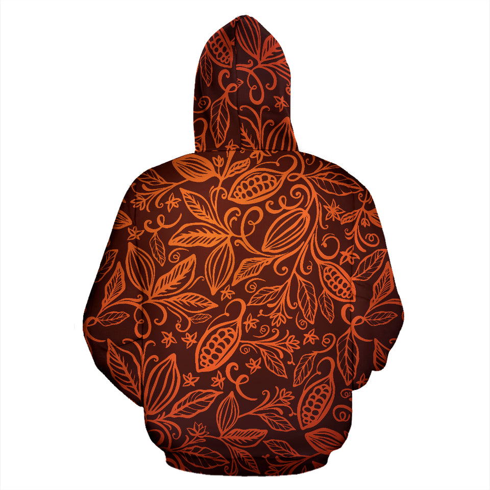 Cocoa Beans Tribal Polynesian Pattern Zip Up Hoodie