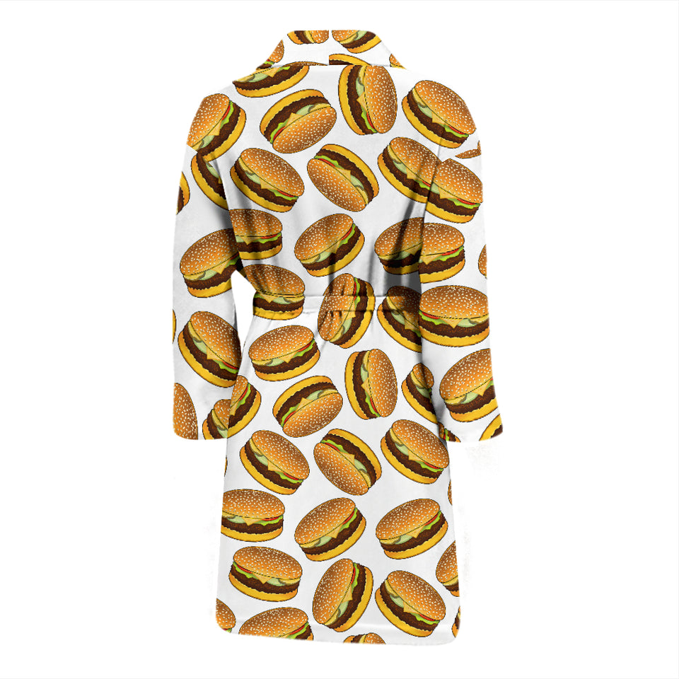 Hamburger Pattern Print Design 03 Men's Bathrobe