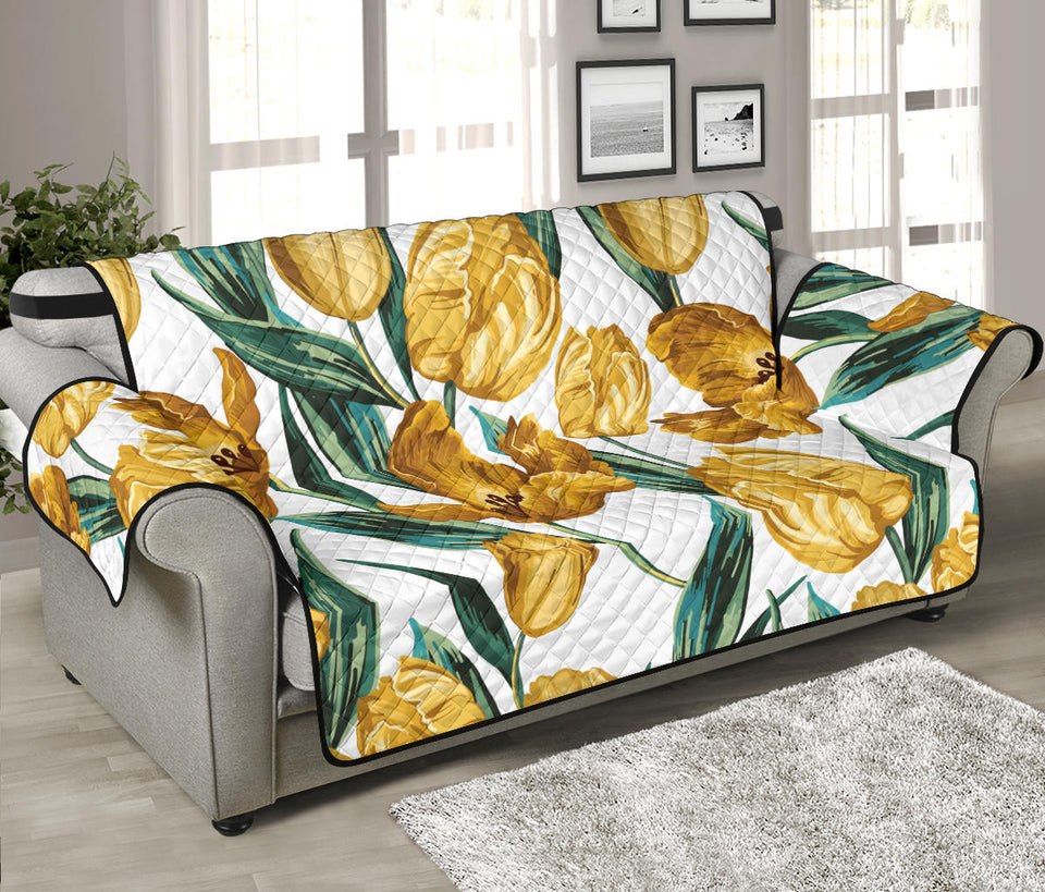 yellow tulips pattern Sofa Cover Protector