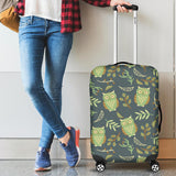 Cute Owls Leaves Pattern Cabin Suitcases Luggages