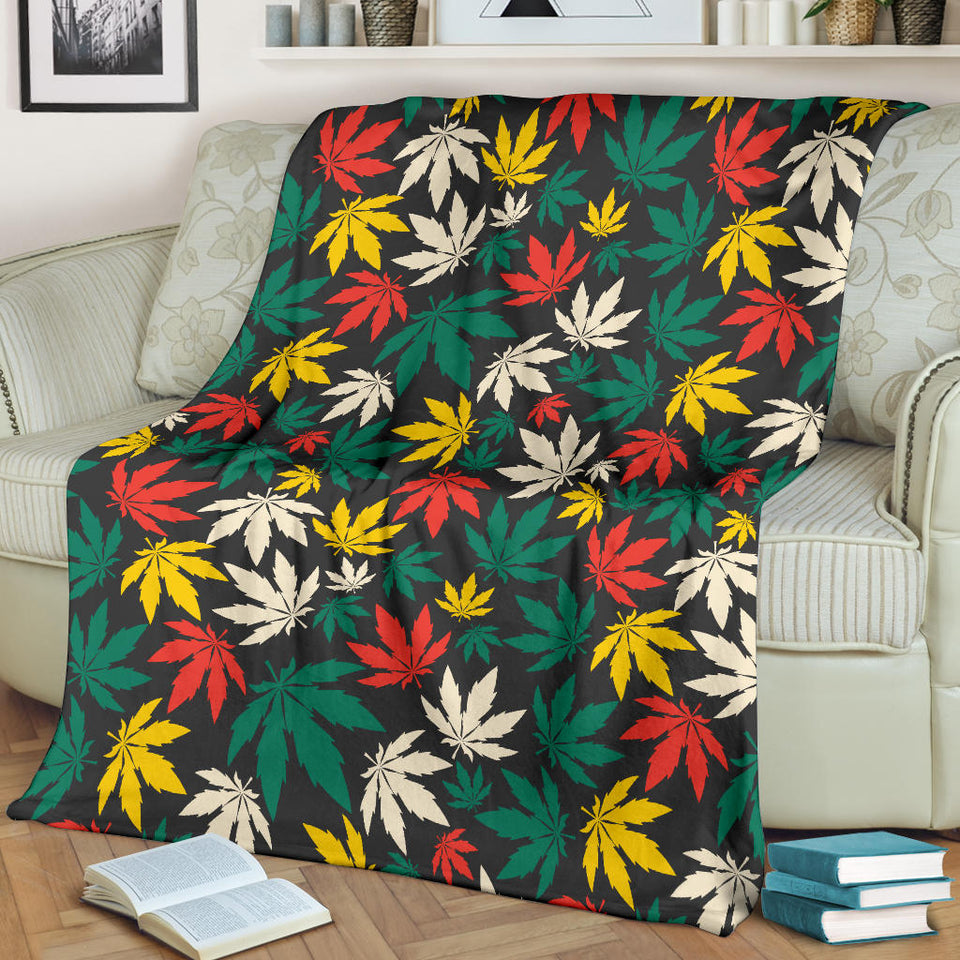 Canabis Marijuana Weed Pattern Print Design 02 Premium Blanket