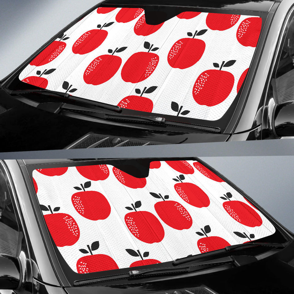 Red Apples White Background Car Sun Shade