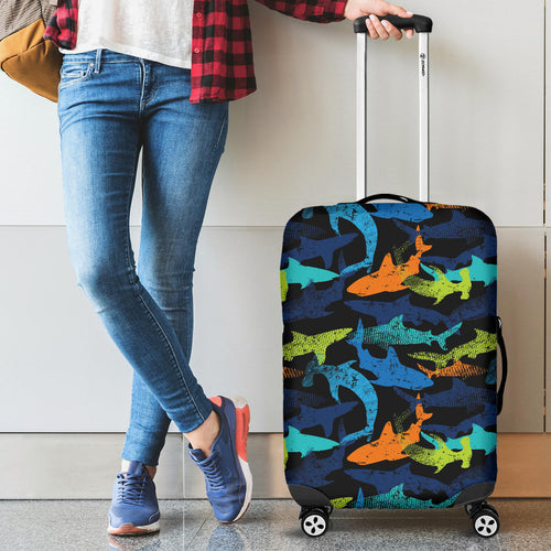 Colorful Shark Cabin Suitcases Luggages