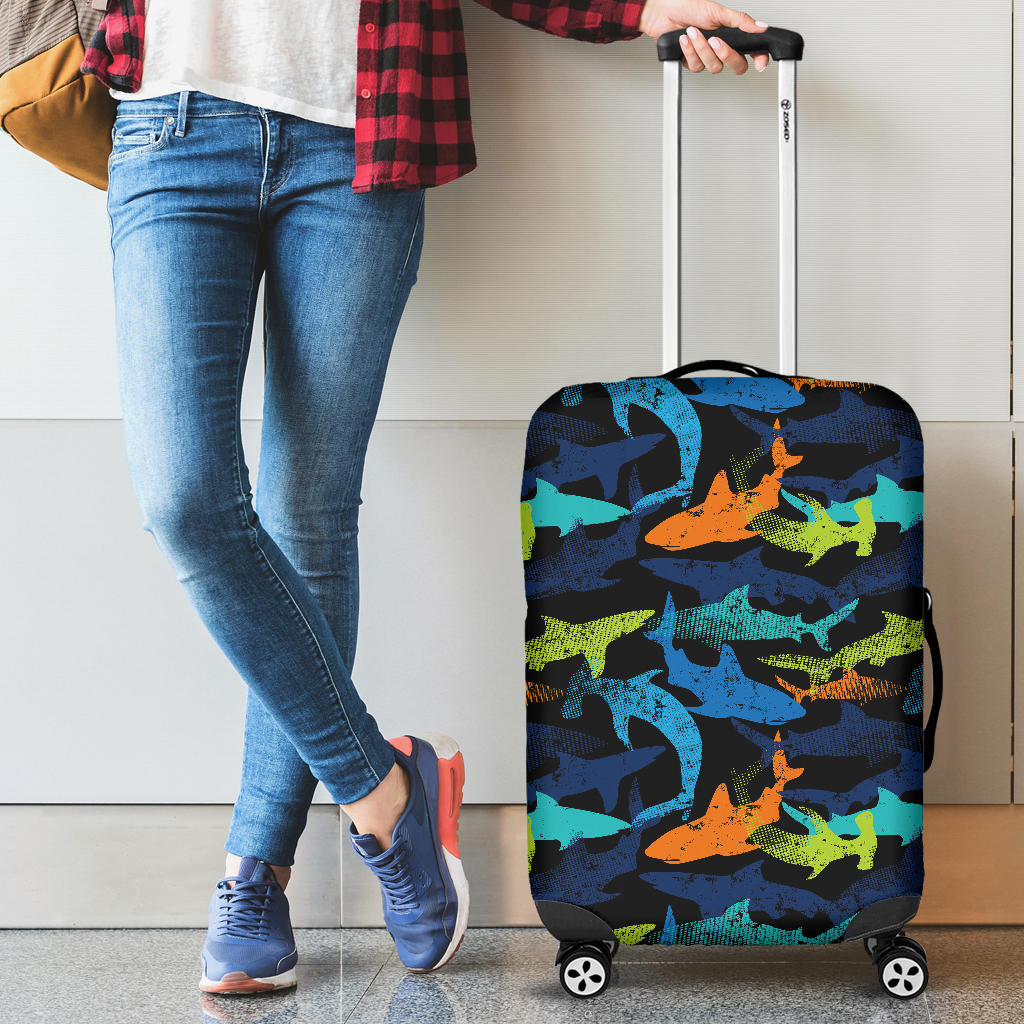 Colorful Shark Cabin Suitcases Luggages