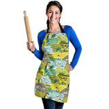 Hand Drawn Windmill Pattern Adjustable Apron