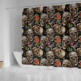 Skull Rose Humming Bird Flower Pattern Shower Curtain Fulfilled In US