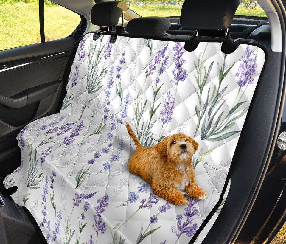 Hand Painting Watercolor Lavender Dog Car Seat Covers