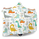 Cute Funny Kids Dinosaurs Pattern Hooded Blanket