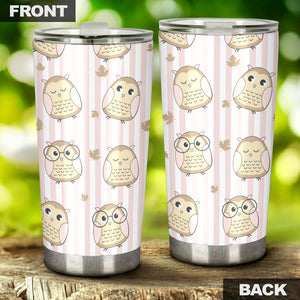 Cute Owl Leaf Tumbler