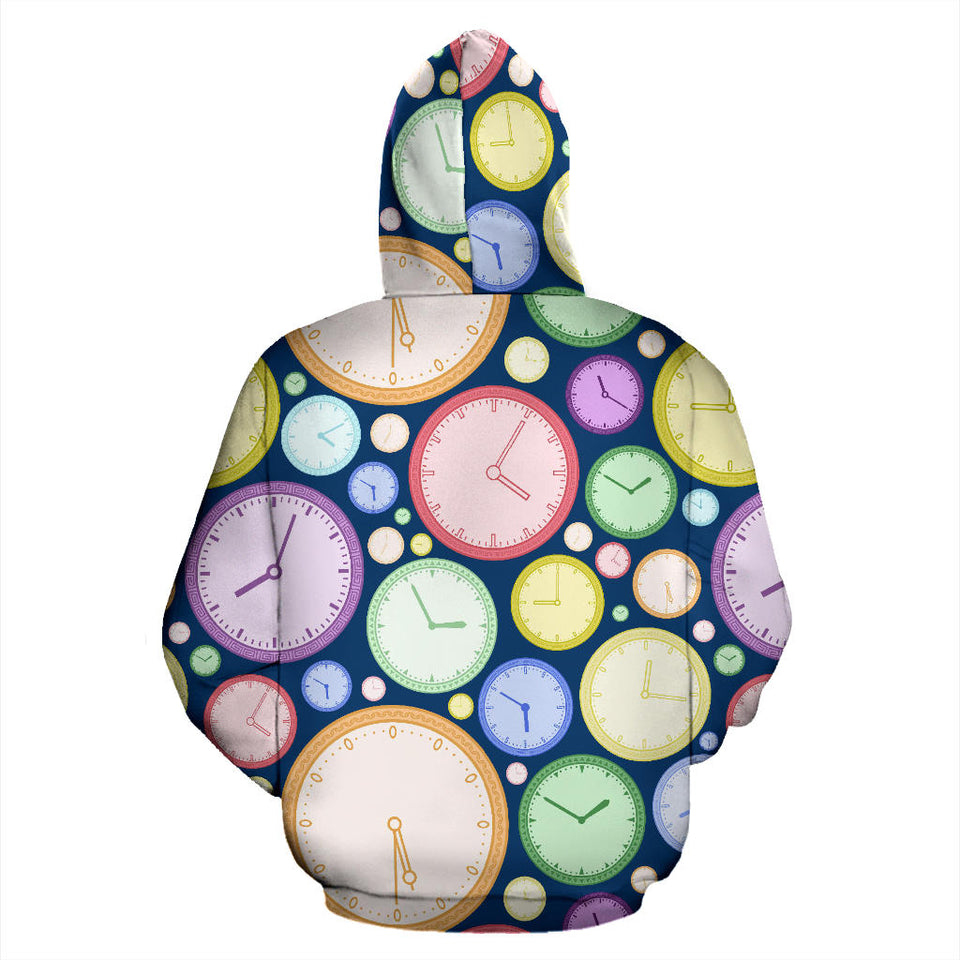 Colorful Clock Background Men Women Pullover Hoodie